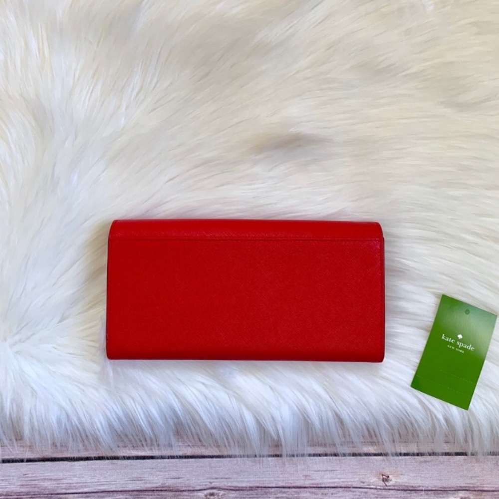 Kate Spade Laurel Way Hot Chili Caia Wallet - Picture 3 of 8